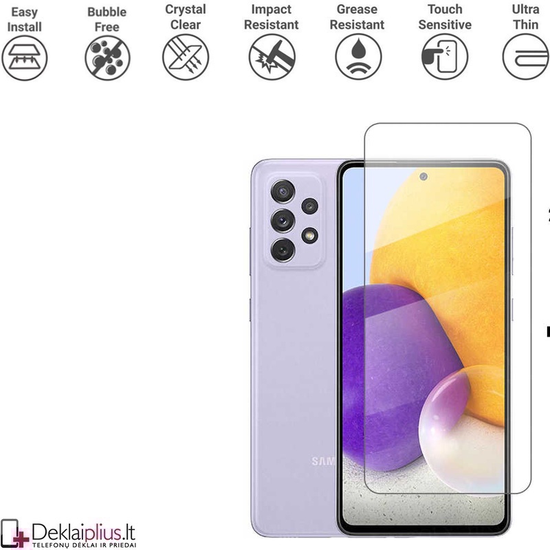 Apsauginis ekrano stiklas (telefonams Samsung A72/A72 5G) Apsauginis ekrano stiklas (telefonams Samsung A72/A72 5G)